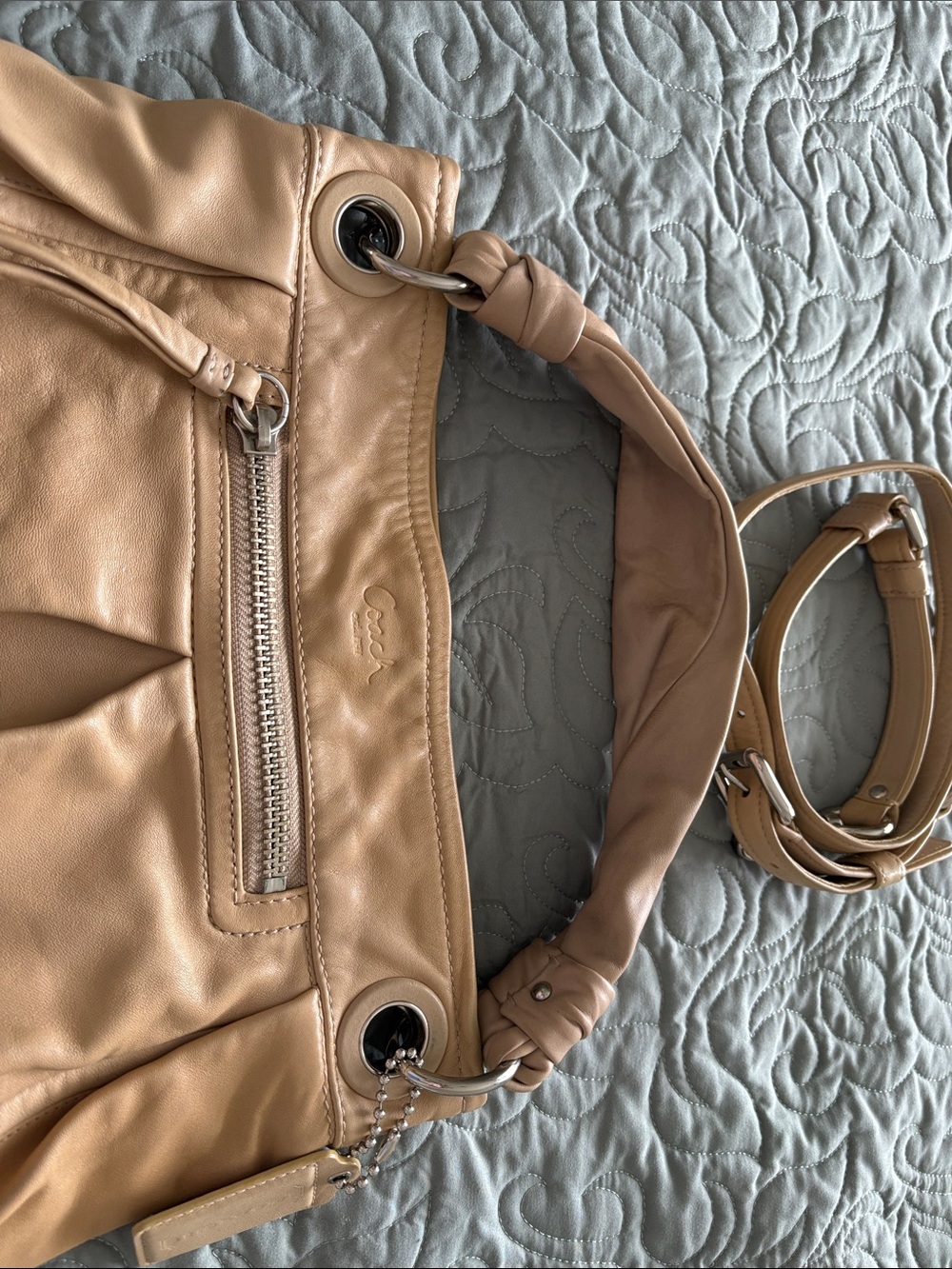 Coach Parker Hippie Leather Shoulder Bag with Top Handle - Picture 2 of 10